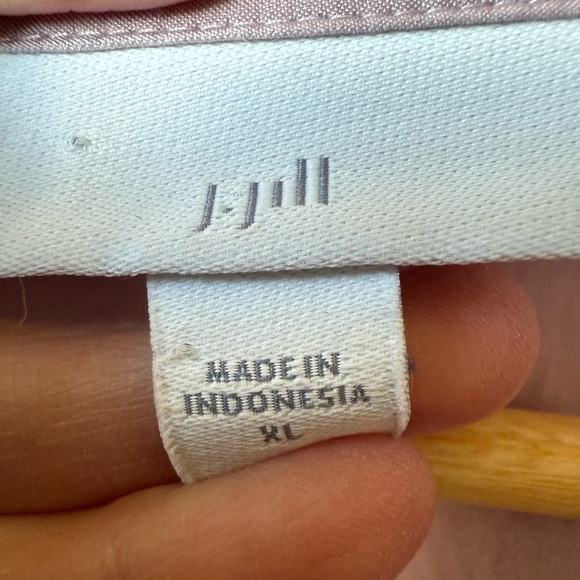 J JILL Lilac Purple Split V Neck Modal Roll Tab Popover Blouse Tunic‎ Baggy XL - Picture 3 of 5